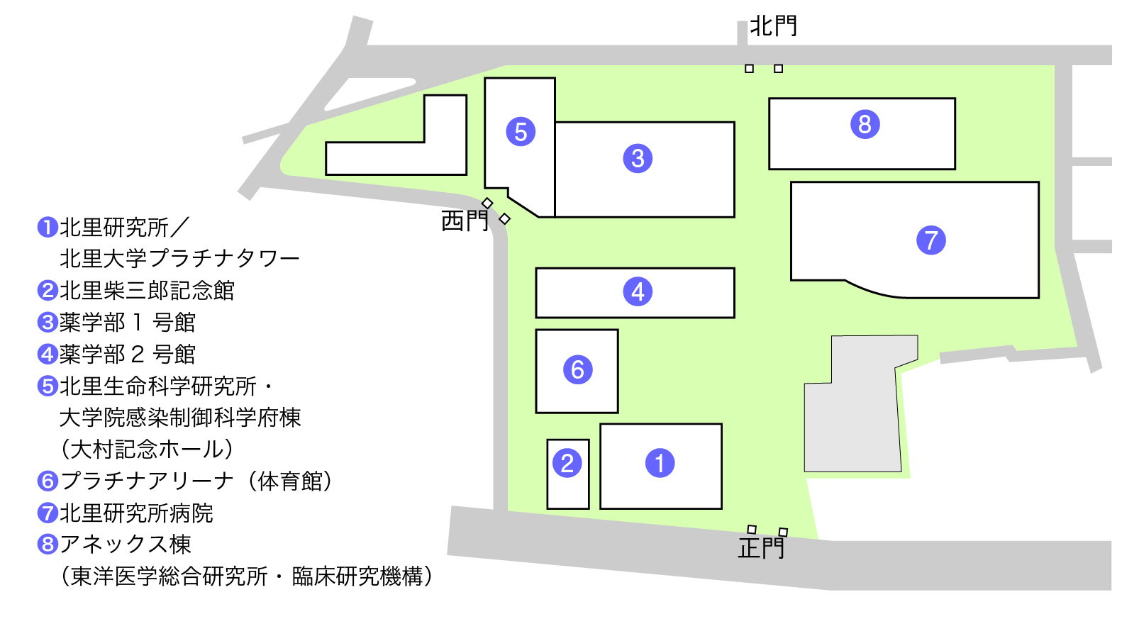 白金キャンパス校内図